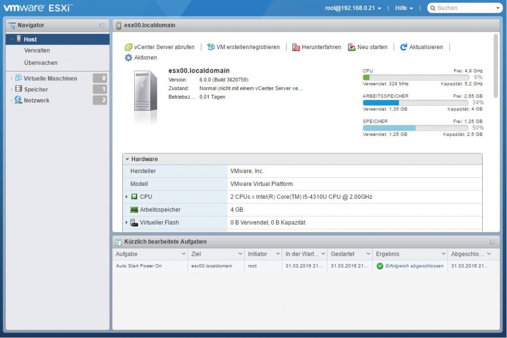 ESXi Embedded Host Client